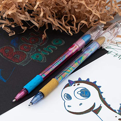 Pentel Arts Krazy Pop Iridescent Gel Pen, (1.0mm) Bold Line, Assorted Ink, Pack of 4 (K91PABP4M3)
