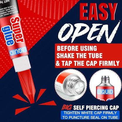 ALECPEA Super Glue, 48 X 3g, Liquid Instant Glue for Metal and Ceramic - color: Liquid