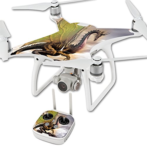 MightySkins Skin Compatible with DJI Phantom 4 Quadcopter Drone wrap Cover Sticker Skins Dragon World