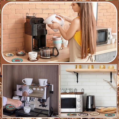 Reallnaive 8 Pcs Coffee Paint by Numbers Kit for Adults Wooden Coaster - style: Coffee