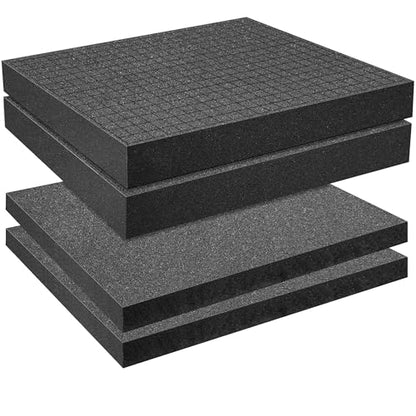 4 Pcs Pick Apart Foam Insert, 2 Size Pre Cube Sheet Foams with Bottom Use - size: 2 Sizes - 4 Pieces - Up to 16 inches