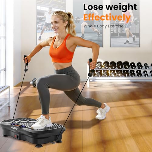 AXV Vibration Plate Exercise Machine Fitness Platform Body Vibrating Board - color: SLIM.BLACK