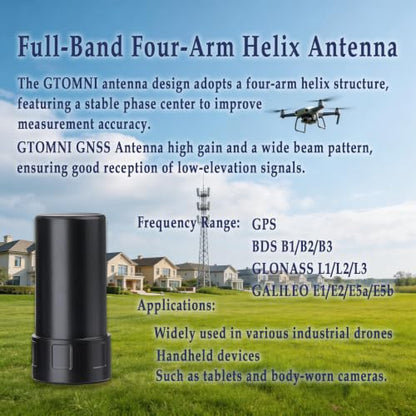 Multi-Band GNSS Passive Antenna GPS GLONASS Beidou Receive-Only Antenna - color: Black