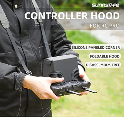 Sunnylife Drone Controller Cover for DJI Mavic 3, Black Sun Hood Sunshade, Drone Accessory