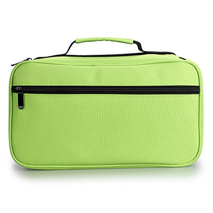 BTSKY Art Marker Carrying Case Lipstick Organizer-60 Slots Canvas Zippered - color: Green