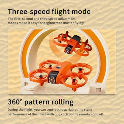 ikaufen YL3 Mini Drone with Dual Camera, Optical Flow Hover, 50X Zoom, 360° Stunt Roll, RC Quadcopter for Kids & Beginners with Screen Remote Control(YL3 screen control Orange) - size: YL3 Dual Camera Screen Control Orange
