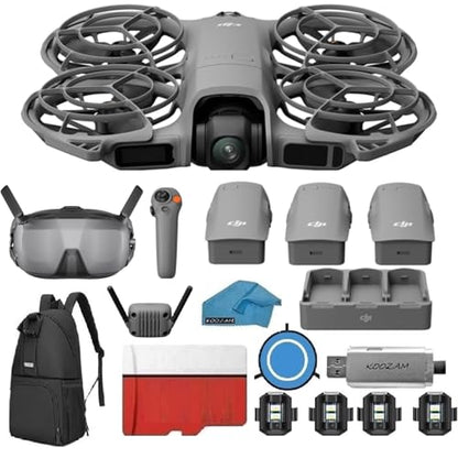 DJI Neo 2 Motion Fly More Combo With RC Motion 3 & Goggles N3, Stable Transmission With Digital Transceiver, 4K Drone for Beginners, FPV Flying, 3 Batteries Bundle