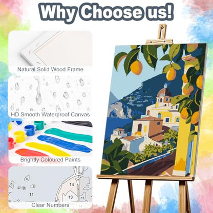 Lemon Tree Framed Paint by Numbers Kit for Adults Beginner 8x12 inch - color: Frame-OP-US10