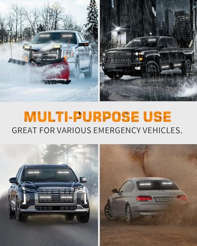 XRIDONSEN 2x 10.7 inch Emergency Light Bar 24 LED White Strobe Lights - color: White