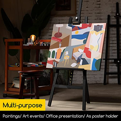 MEEDEN Heavy Duty Easel Black: Wood Art Easel for Painting and Display