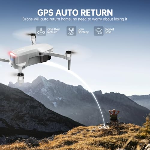 Drones with Camera for Adults 4K, Foldable Beginner Drone with Brushless Motor, Auto Follow, Tap Fly, Circle Fly, One Key Start, Under 249g