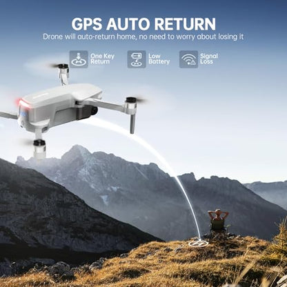 Drones with Camera for Adults 4K, Foldable Beginner Drone with Brushless Motor, Auto Follow, Tap Fly, Circle Fly, One Key Start, Under 249g