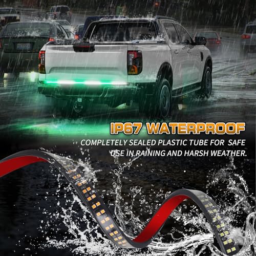 XRIDONSEN 48 inch 288 LED Tailgate Strobe Lights Rear Emergency Lights - color: Green/White