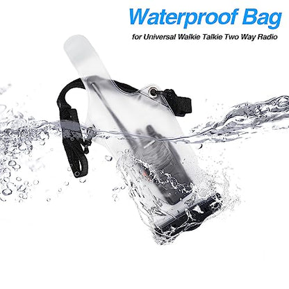 4Pcs Universal Two Way Radio Waterproof Case Bag Portable Walkie Talkie Rainproof Pouch with Adjustable Strap Compatible for Motorola Kenwood Midland UV-3R UV-5R PX-888 Walkie Talkie Radio - color: White