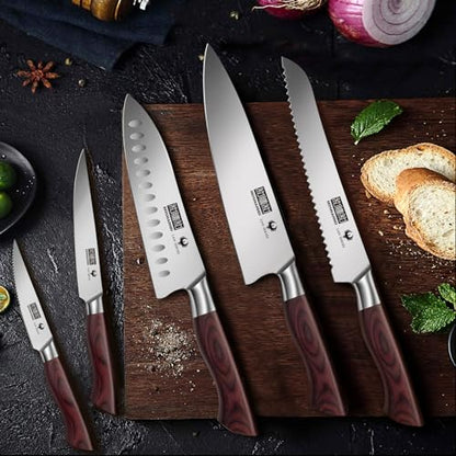 HOSHANHO 18PCS Kitchen Knife Block Set, Sharp Chef Knives with Sharpener - size: 18 Pieces Knife Set