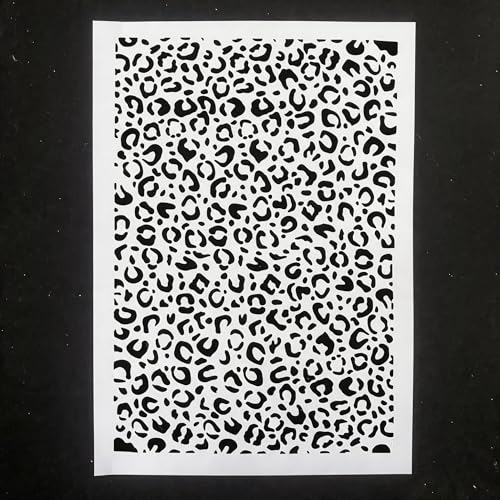 TIAMECH A4 Reusable Leopard Cheetah Spots Stencil for Painting - style: Leopard Cheetah Spots