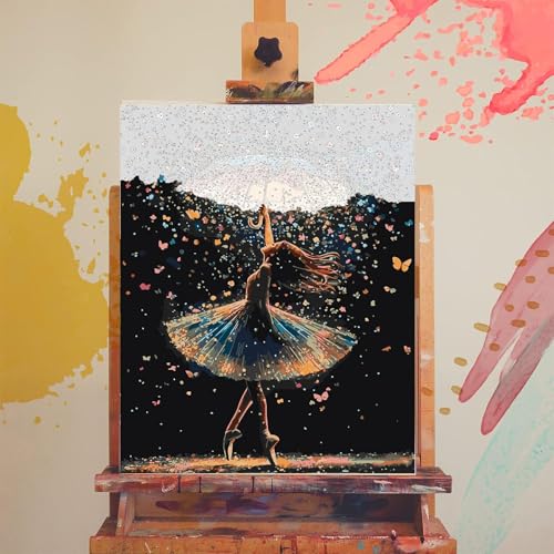 Ballet Paint by Numbers for Adults - Dancer Paint by Number on Canvas - color: MT22974