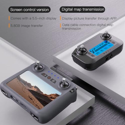 SG909 Drones with 4K Camera for Adults, 3-axis Gimbal Stabilization, 6 km video transmission, RC Remote Control Screen, 360° Obstacle Avoidance, Foldable Quadcopter, 3 Batteries - color: 3 batteries(Grey)
