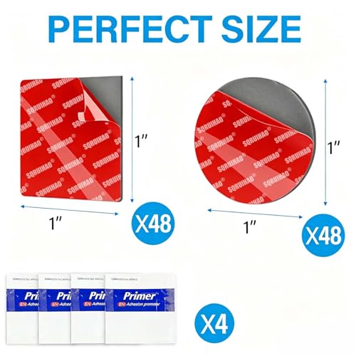 48pcs Round 1" Double Sided Adhesive Pads, Mounting Tape - size: Round 1''-48pcs