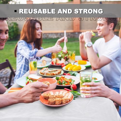 Boao 12 Plastic Elastic Fitted Tablecloths, 8 Ft, 96 x 30 Inch, White - color: White, size: 8 Ft, 96 x 30 Inch