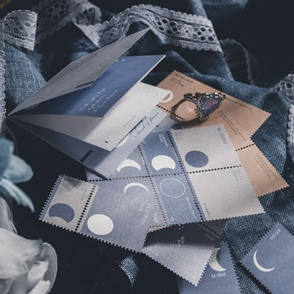 Doraking 63PCS Moon Embellishment Scrapbook Paper Packs for Journaling