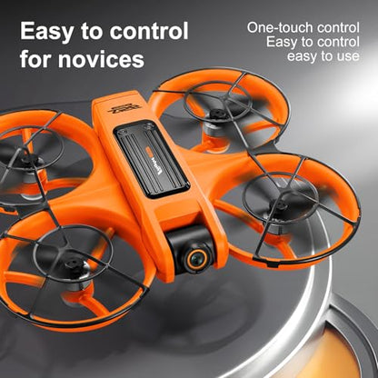 RC Drone With Screen On Controller (4.92in), UHD Dual Camera, Brushless Motor, Optical Flow Hovering, 360° Propeller Guard, 6-Axis Gyro, Headless Mode, One-Key Takeoff/Landing, 3-Speed Adjustable, 50X Zoom, Gesture Control, Trajectory Flight, Night LED, 2