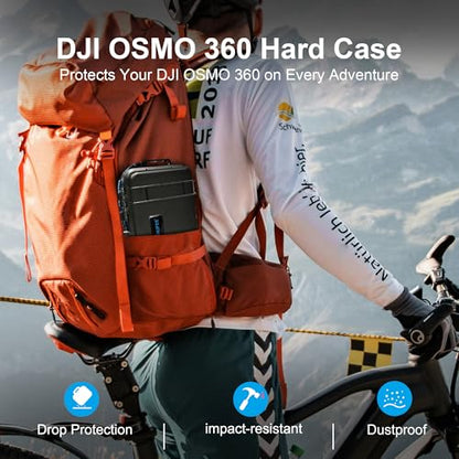 Lekufee Travel Waterproof Hard Case for DJI Osmo 360, Battery, and other Accessories(Case & Bag Only)