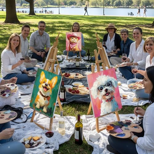 Cholemy 36 Pcs Paint and Sip Kit Gift for Adults 8''x10'',Animal - style: Animals