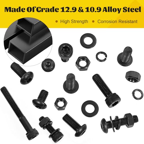 1500PCS M4 Hex Socket Cap Head & Button Head Screws and Nuts Kit - size: M4 1500pcs