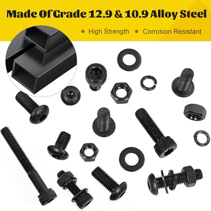 1500PCS M4 Hex Socket Cap Head & Button Head Screws and Nuts Kit - size: M4 1500pcs