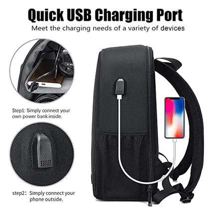 Cwatcun Camera Backpack Bag, Waterproof DSLR Bag with USB Port & Rain Cover - color: Black, size: 3.0 Large