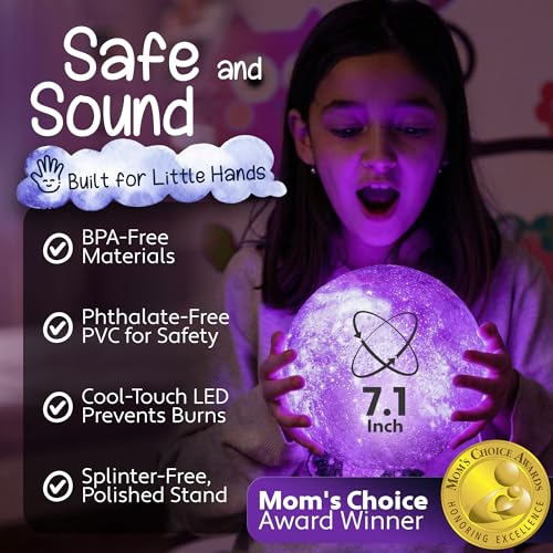 Mind-Glowing Galaxy Moon Lamp, 16 Colors, Touch/Remote Control (7.1 inch) - color: Galaxy, size: 7.1 Inch