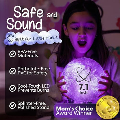 Mind-Glowing Galaxy Moon Lamp, 16 Colors, Touch/Remote Control (7.1 inch) - color: Galaxy, size: 7.1 Inch