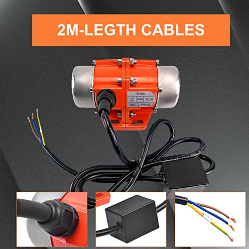 Industrial Concrete Vibrator AC Single Phase 110V 3600RPM 40W for Vibrating Table Feeder Silo
