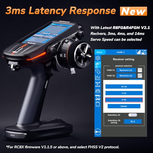 Radiolink RC8X 8CH Touchscreen RC Transmitter and R8FG&R4FGM Gyro Receivers