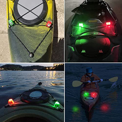 Kayak Lights for Night Kayaking, Battery Operated Red and Green Navigation Lights for Dinghy, Canoe, Jetski - color: 1Pcs Red, 1Pcs Green