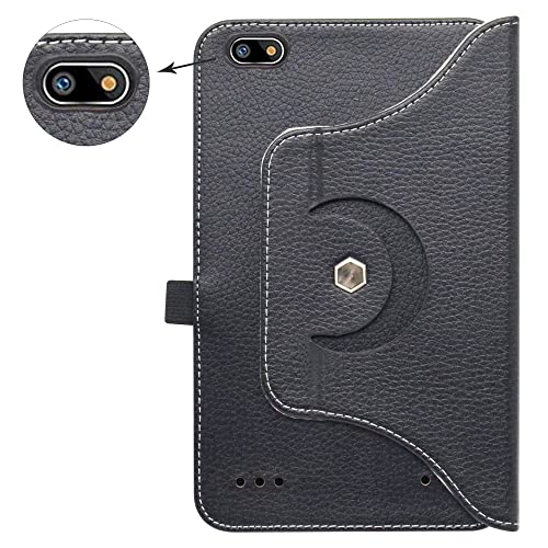 Bige for Sunshine T1 Elite Rotating Case, 360 Degree Rotary Stand with Cute Pattern Cover for Sunshine T1 Elite/Hyundai Hytab Plus 8WB1 8" Tablet, Black - color: Black