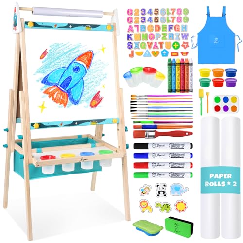 Joyooss Art Easel for Kids Easel for Toddler with Paper roll - color: Lake Blue Easel