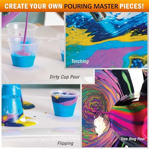 Pouring Masters Peacock Teal Metallic Pearl 64-oz Acrylic Pouring Paint - color: Peacock Teal Metallic Pearl, size: 64 Fl Oz (Pack of 1)