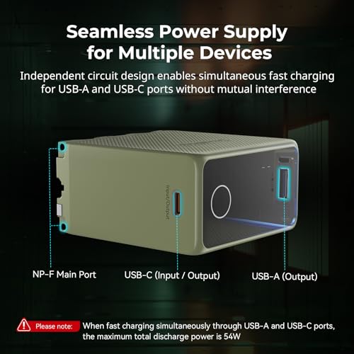SMALLRIG NP-F970 USB-C Battery, 10500mAh 3.5H Fast Charged NPF Battery - color: Green