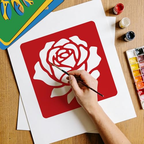 CUTHOLLOW 25 PCS Flowers and Insects Painting Shape Stencils Sets - style: 25pcs-Flowers and Insects Patterns