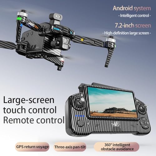 AE60 Ultra Drone with Camera for Adults, 3 Batteries,Carbon Fiber,