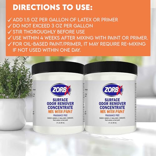 ZORBX 3 Oz Concentrate Surface Odor Remover Paint Additive (Pack of 2) - size: 2 Jars