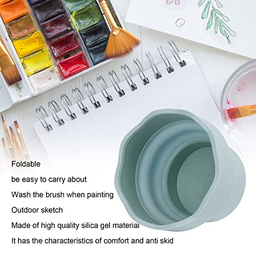 Tiiyee Paint Brush Basin, Collapsible Paint Brush Washer Silicone Bucket