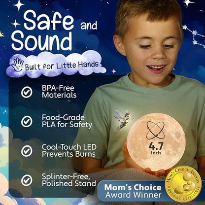 Mind-Glowing 3D Moon Lamp, 16 Colors, Touch/Remote Control (4.7 inch) - color: Moon, size: 4.7 Inch