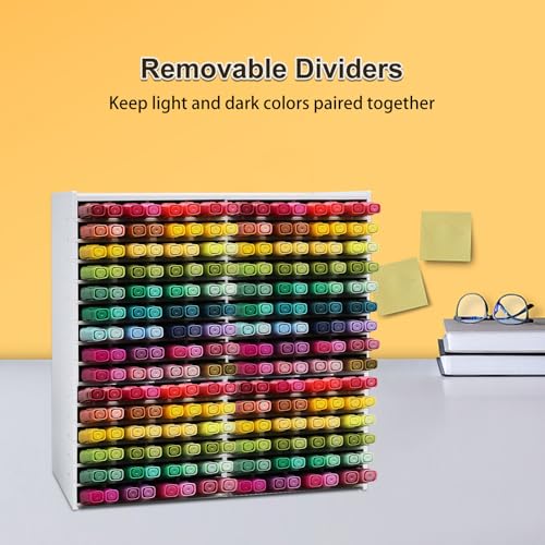 SANFURNEY Marker Pen Organizer Holder for 240 Markers - size: Rack for 240 Markers - White