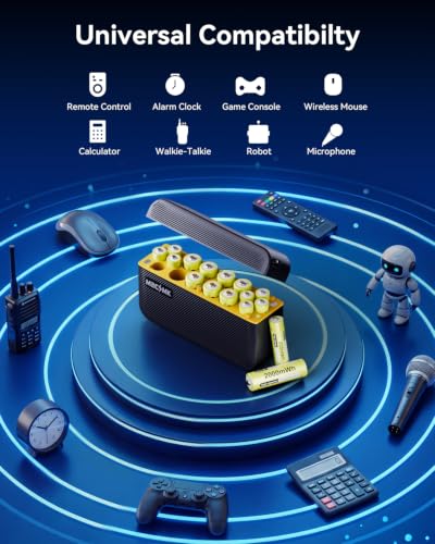 Rechargeable 8 AA and 8 AAA Lithium Batteries with USB-C Charger