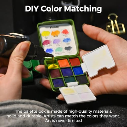 Funto Mini Watercolor Travel Set, Pocket Palette Kit For Urban Sketching - style: Utility Set