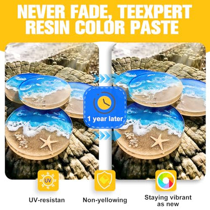 Teexpert 10X Concentrated Epoxy Resin Pigment Paste 6 Colors 1.69 OZ Each - size: 300ml