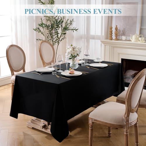 VidaFete Everyday Series Rectangle Tablecloth 60" x 102" 2 Pack Black - color: Black, size: 102" x 60" (2 Pack)